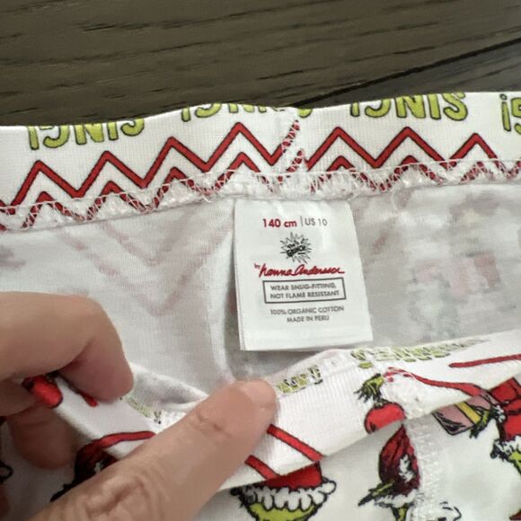 Hanna Andersson Dr Suess Grinch Pajamas Organic Cotton Size 10/140 - Picture 3 of 6
